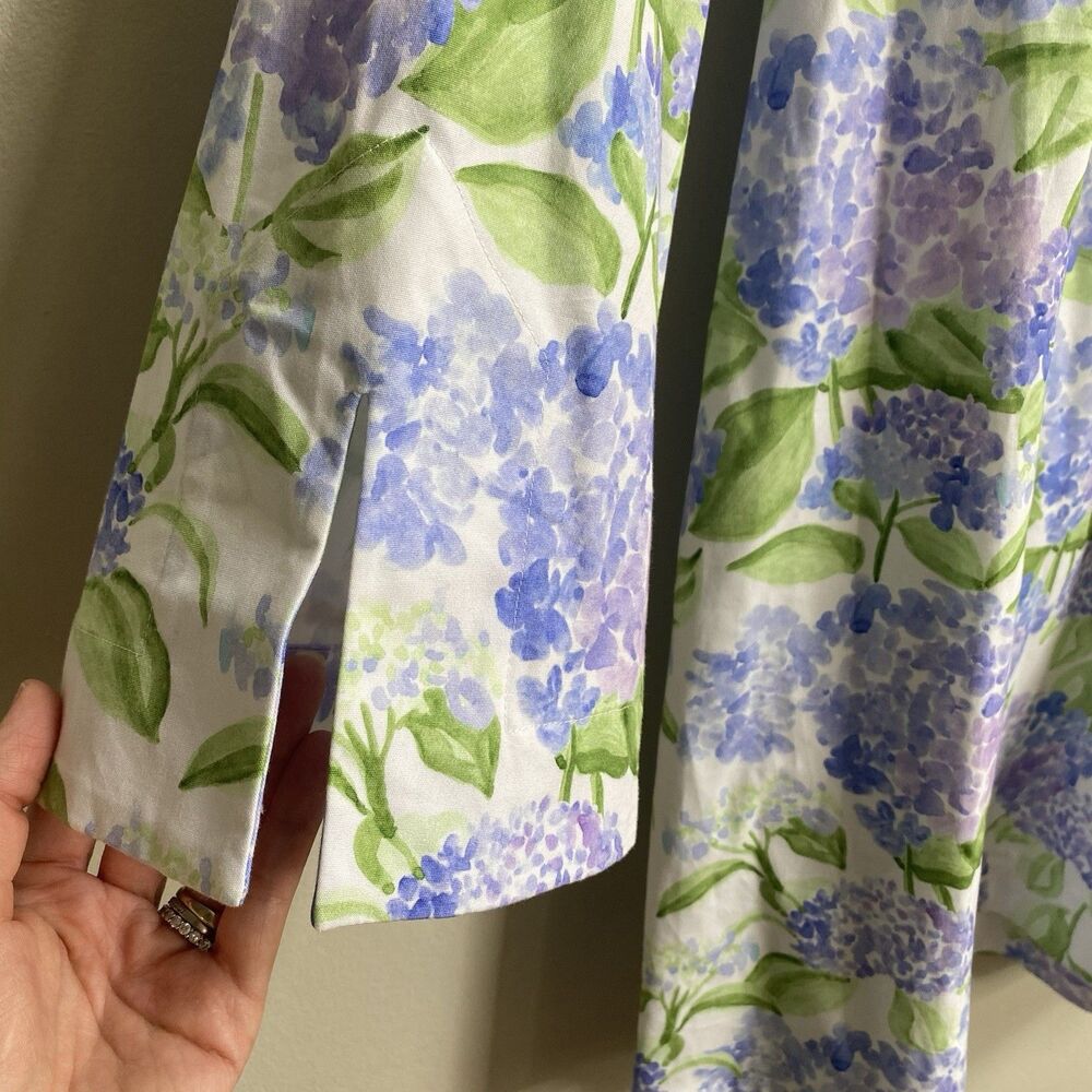 Hill House Blue Hydrangea Print The Artemis Bell Sleeve Shift Dress Size Large - Picture 9 of 16